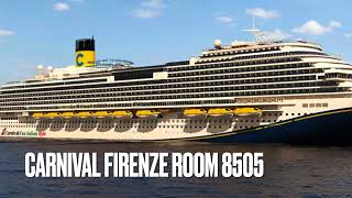 Carnival Firenza Aft Extended Balcony Cabin 8505 [upl. by Imiaj]