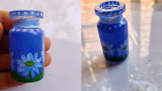 easy bottle painting aycrilic colour mini glass bottle painting beautiful draw [upl. by Ajay107]