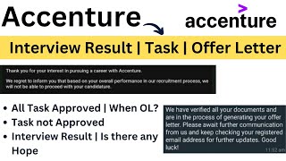 Accenture Task Timelines  When OL  Interview Rejection Mail  Waiting  Is there any Hope Updates [upl. by Aziza74]