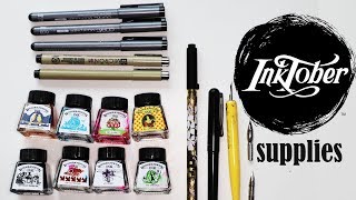 My Inktober 2017 supplies What I will be using for Inktober [upl. by Auginahs]