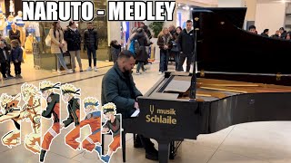 NARUTO MEDLEY on a public PIANO  Karlsruhe Germany [upl. by Farkas]