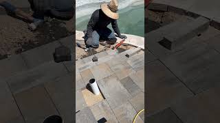 Paver border construction mason concrete pavers stucco stayathomemom [upl. by Lauree829]