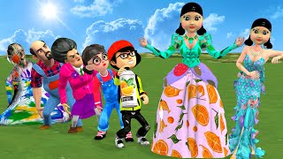 Scary Teacher 3D vs Squid Game Help Doll Dye Princess Dress Beautiful or Ugly 5 Times Challenge [upl. by Crary910]