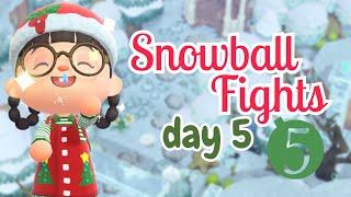 ACNH Christmas Advent Day 5 Snowball fights  Animal Crossing New Horizons [upl. by Quintana]