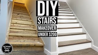 DIY Stairs Makeover for Under 200 with Full Cost Breakdown [upl. by Chelsey387]