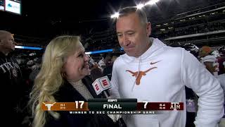 Being Champions is the STANDARD here at Texas  Steve Sarkisian after making SEC title game [upl. by Bowden80]