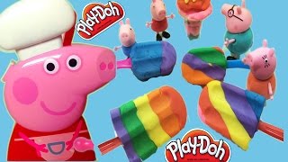 Play doh Ice Cream Shop playdough videos creations Peppa Pig Toys [upl. by Leira13]