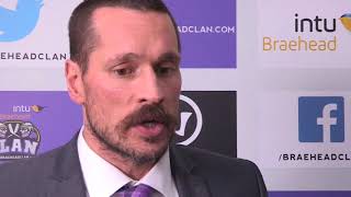 Braehead Clan Post Game Interview  John Tripp [upl. by Kingdon]