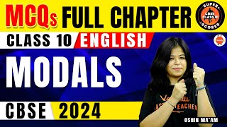 Most IMPORTANT English Grammar MCQs Modals Class 10  NCERT 10th English MCQ Questions Cbse2024 [upl. by Clarey]