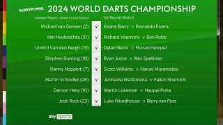 LIVE The 202324 Paddy Power World Darts Championship Draw [upl. by Rehptosirhc]