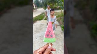 Kind grandpa eats watermelon ice cream 🍉 watermelon ice cream 🍓 beautiful shorts [upl. by Refotsirk]