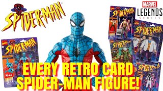 EVERY MARVEL LEGENDS RETRO CARD SPIDERMAN FIGURE  WEBMAN PREORDER  COLLECTION UPDATE  HASBRO [upl. by Gnourt]