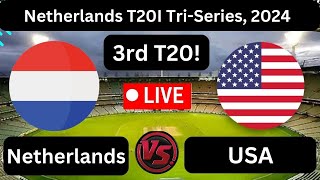 Netherlands vs United States 3rd T20I Match  NED vs USA 3rd Match NED Tri Series 2024 [upl. by Kessel448]