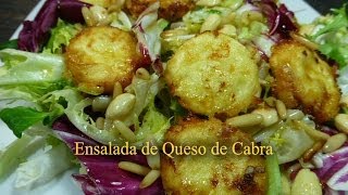 Ensalada templada con queso de cabra  Receta casera rica y fácil de hacer [upl. by Cailean]