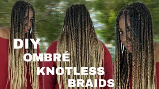 DIY Ombré Knotless Braids diy knotlessbraids [upl. by Calisa]