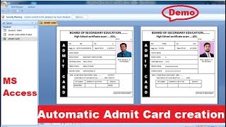 Automatic Admit Card creation in MS Access [upl. by Kila]