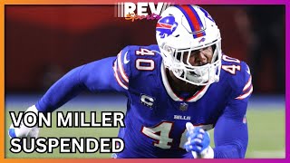 Von Miller suspended for alleged DV  REV Sports Wrap It Up [upl. by Nohtanhoj978]