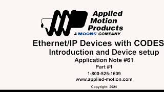 Part 1 Applied Motion Products EtherNetIP devices in CODESYS Introduction and Device Setup [upl. by Genet]