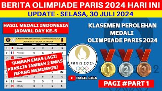 HASIL MEDALI INDONESIA  Klasemen Perolehan Medali Olimpiade Paris 2024 Terbaru [upl. by Lema972]