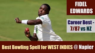 FIDEL EDWARDS  Career Best  787  Napier  WEST INDIES tour of NEW ZEALAND 2008 [upl. by Enorel499]