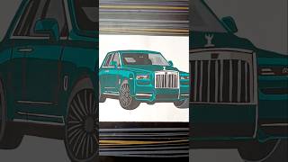 Rolls Royce Drawing ✨ art drawing howto easy sketch painting rollsroyce car shorts [upl. by Longo131]