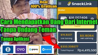 Snack Link 2023  Cara Mendapatkan Uang Dari Internet Tanpa Aplikasi [upl. by Leuqim]