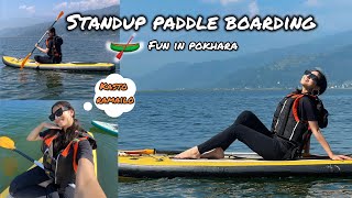 A fun paddle boarding in Pokhara 🛶💗 Sampada Sigdel [upl. by Hoffert]