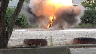 Sprengungen von Gasflaschen nach PKWBrand an Autowerkstatt LeipzigEutritzsch 25062018 [upl. by Nivk993]