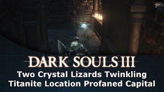 Dark Souls III Two Crystal Lizards Twinkling Titanite Location Profaned Capital [upl. by Amrac]