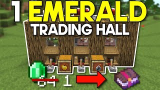 Easiest Villager Trading Hall Minecraft Bedrock 120 [upl. by Eelrebmik]