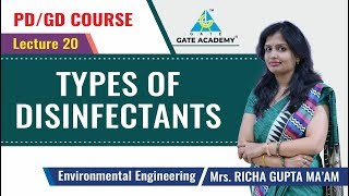 Types of Disinfectants  Lecture 20  Environmental Engineering [upl. by Haldes]