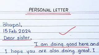 How to write Personal Letter  Personal Letter Writing  Personal letter  informal letter writing [upl. by Tonya]