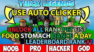 Roblox Thick Legends Codes Unlock All Burger Coin Max Rank Pet Fist Food Stomach DanceGamepassMuscle [upl. by Eimas170]