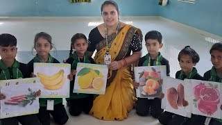 🤡 Fruits and Vegetables Activity For Small Students 👩‍🎓  Greenlands School Porsa learningactivity [upl. by Ferris]