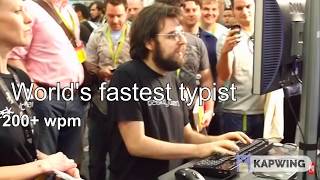 Worlds fastest typist 200 wpm on touchtyperacecom [upl. by Aryc]