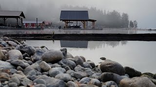 Misty morning on Sproat Lake Port Alberni Vancouver Island BC Canada [upl. by Eigram]