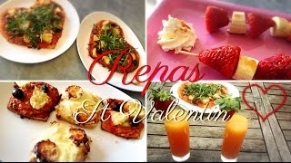 ❥ Repas de St Valentin  Pizza Coeur Brochettes de fruits Cocktails [upl. by Ahsiuqet]