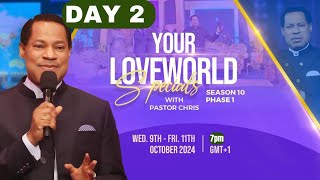 DAY 2 LOVEWORLD SPECIALS SEASON 10 PHASE 1 WITH PASTOR CHRIS [upl. by Elbam291]