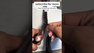 Detail Tutorial  Step By Step To Feed Hair Into Braids [upl. by Aleirbag]