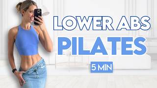 5 min Toned Abs Pilates Lower Belly Activation  At Home Workout [upl. by Eveneg]