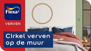 Muurdecoratie verven Een cirkel verven op de muur  Flexa verf [upl. by Adella624]