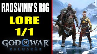 Radsvinns Rig Lore Location  God of War Ragnarök [upl. by Yetti688]