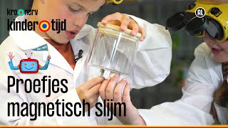 🔬🔍Proefjes  Magnetisch Slijm Kindertijd KRONCRV [upl. by Lovell]