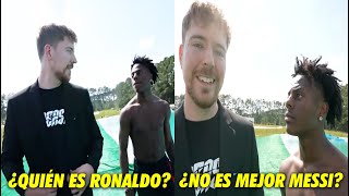 MrBeast en PROBLEMAS tras decir que MESSI es MEJOR que CRISTIANO RONALDO [upl. by Strickland]