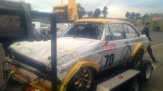 Ian Price Rollover SMSP Eastern Creek  Ford Escort in Improved Production 2013 [upl. by Itisahc921]