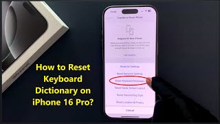 How to Reset Keyboard Dictionary on iPhone 16 Pro [upl. by Cornia467]