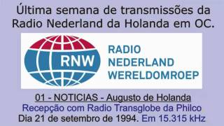 RADIO NEDERLAND  01  NOTÍCIAS  AUGUSTO DE HOLANDA  SW 15315 kHz 21091994 [upl. by Finny]