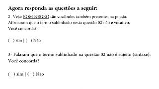 VOCATIVO E SUJEITO NO TEXTO  COM EXERCÍCIOS [upl. by Akima]