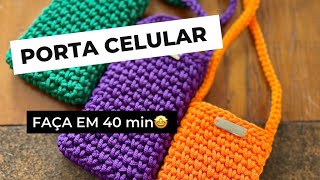 Porta celular minibolsa em crochê [upl. by Sydelle218]