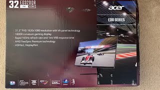 Acer 32quot Curved 1920x1080 HDMI DP 165hz 1ms Freesync HD LED Gaming Monitor [upl. by Chrysler]